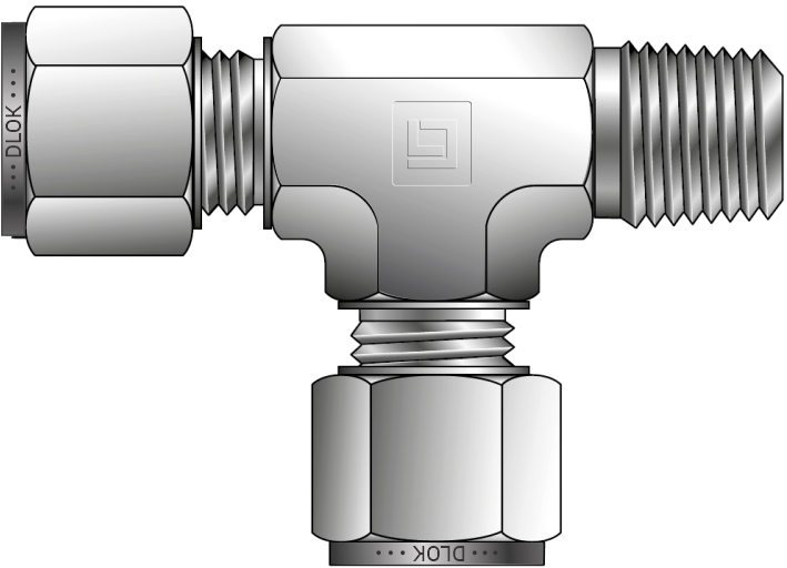 Male Run Tee NPT (For Metric Tube)